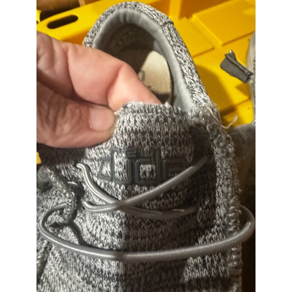 Hey Dude Wally Sox Mens Grey Marl Knit Slip On Loafers Casual Shoes Size 10